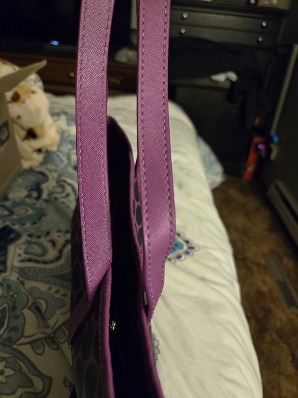 Michael Kors Purple Polka Dot Tote Bag - Picture 10 of 12